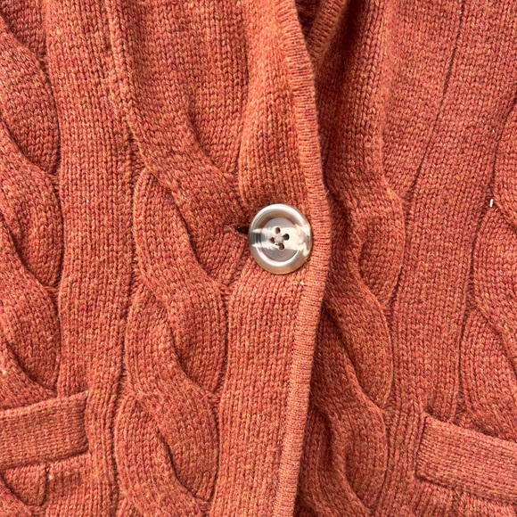 Talbots Rust Cable Knit Cardigan - Picture 4 of 11